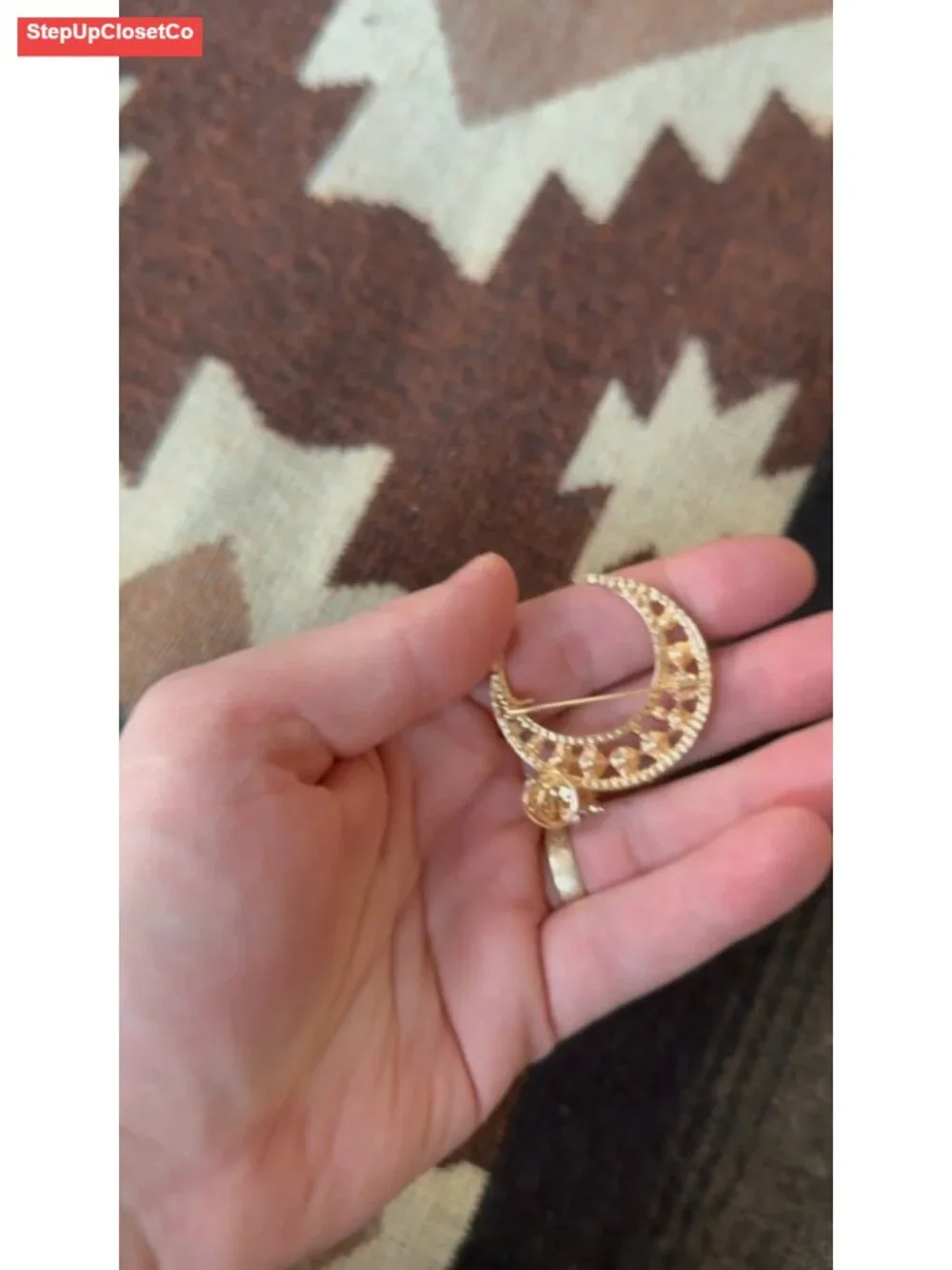 Celestial Moon Brooch Pin for Women Elegant Jewelry Gift for Jacket Scarf Bag
